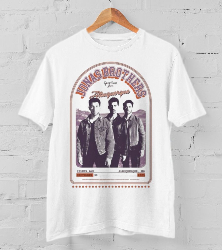 Jonas Brothers Greetings From Albuquerque NM Isleta AMP September 30 2025 T-Shirt