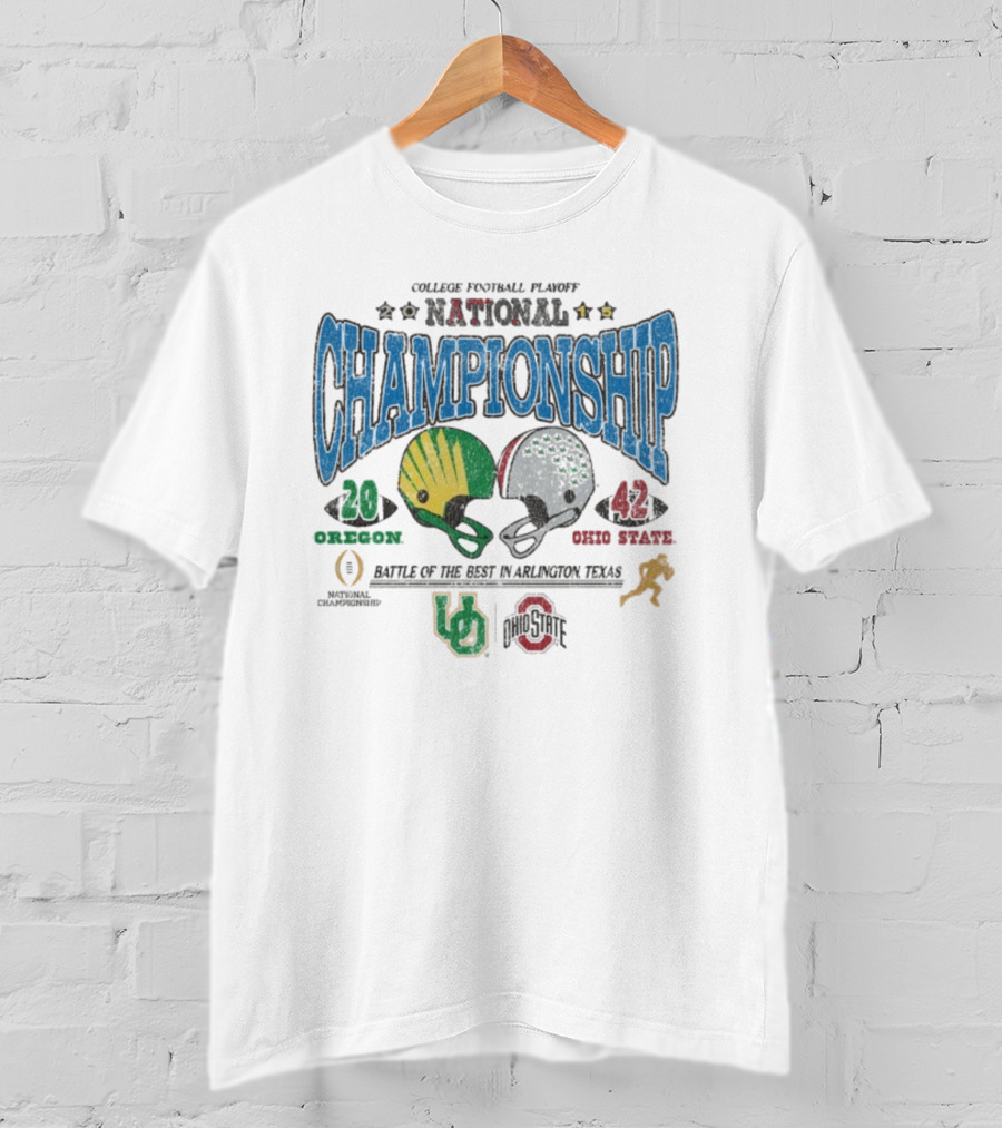 Ohio State 42 Vs Oregon 20 College Football Playoff National Championship 2015 Arlington Texas T-Shirt
