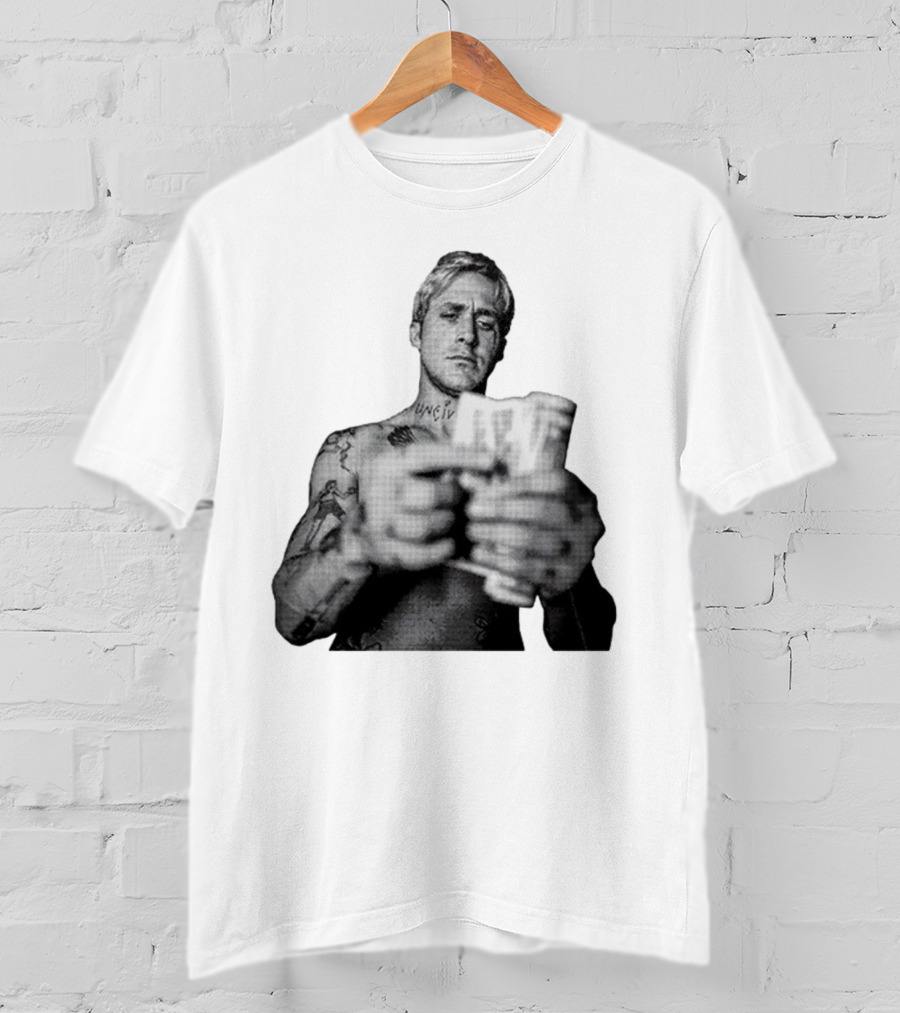 Handsome Luke Counting Money Tattoo Portrait T-Shirt