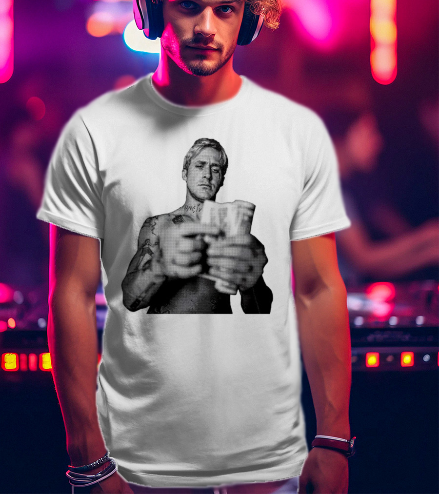 Handsome Luke Counting Money Tattoo Portrait T-Shirt