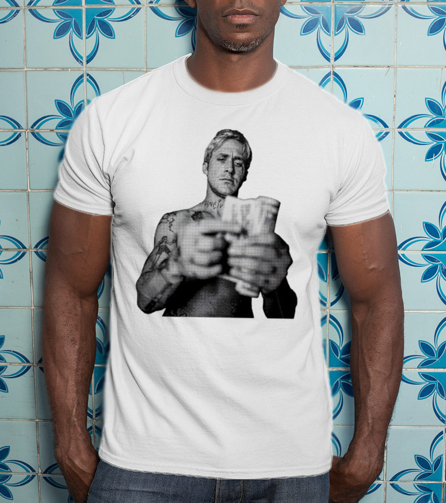 Handsome Luke Counting Money Tattoo Portrait T-Shirt