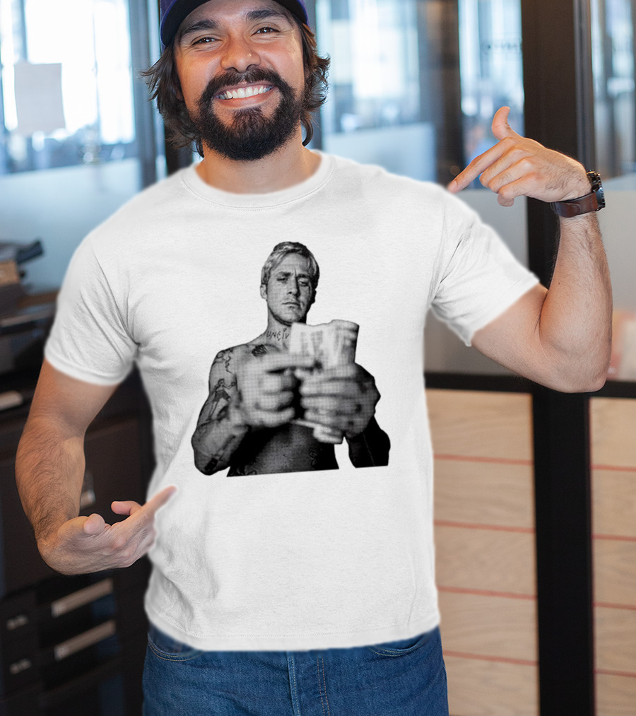 Handsome Luke Counting Money Tattoo Portrait T-Shirt
