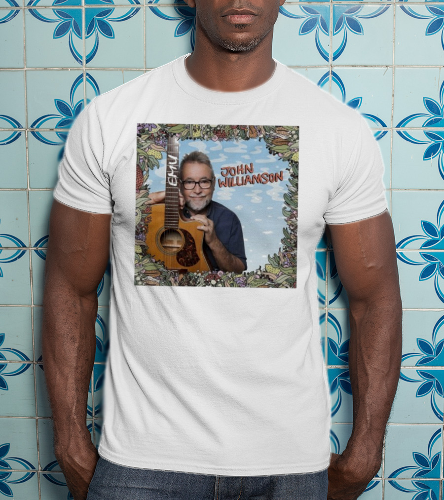 John Williamson EMU Guitar Ausmusic Floral Border T-Shirt
