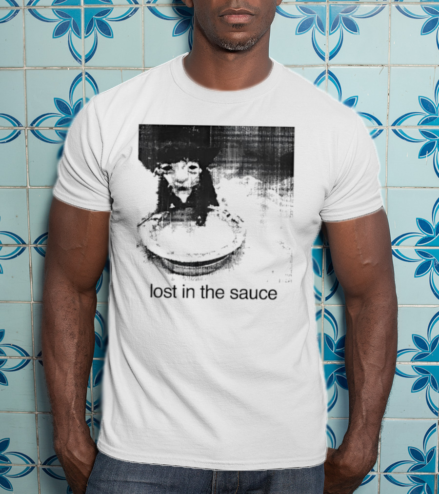 Lost In The Sauce Cat Image With Text T-Shirt