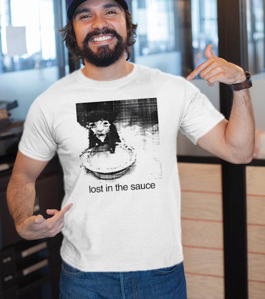 Lost In The Sauce Cat Image With Text T-Shirt
