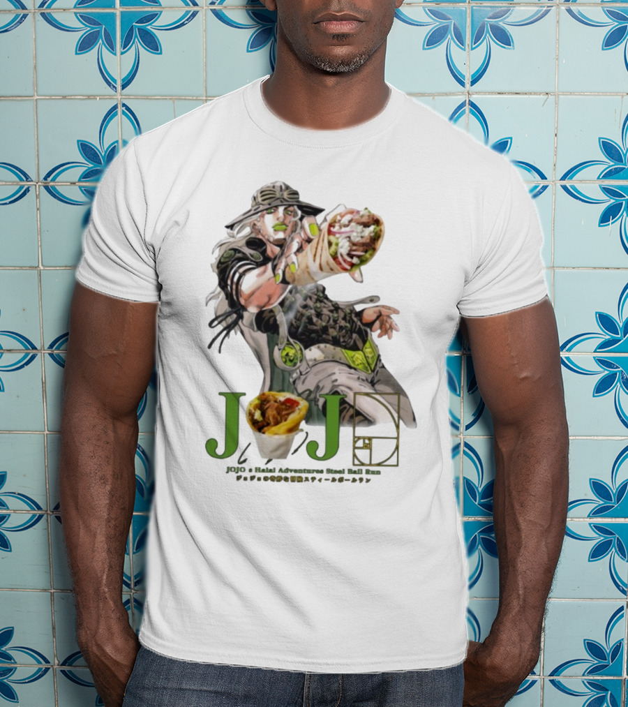 Jojo’s Halal Adventure Steel Ball Run Gyro Burrito Manga Crossover T-Shirt