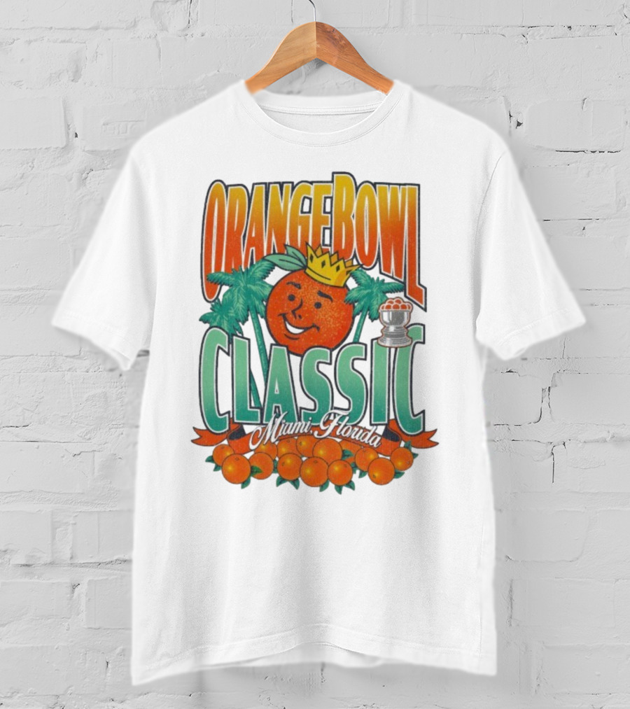 Orange Bowl Classic Miami Florida Vintage Football Champion Logo T-Shirt