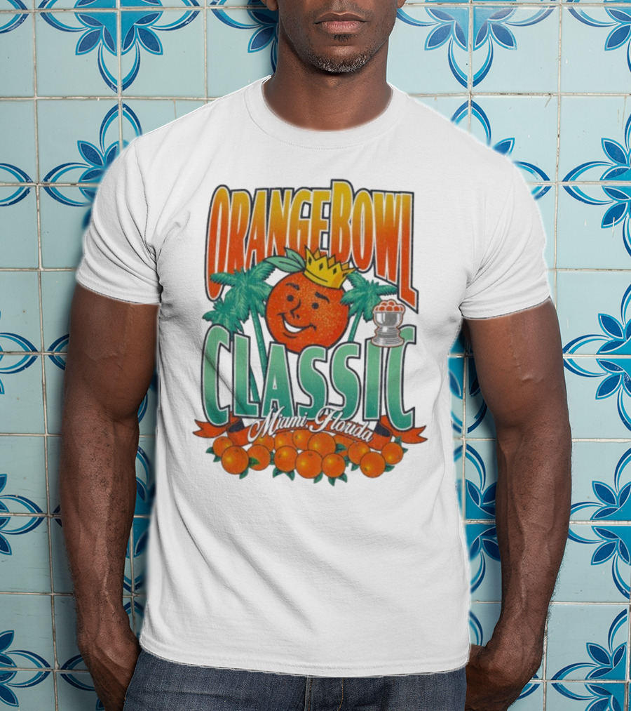 Orange Bowl Classic Miami Florida Vintage Football Champion Logo T-Shirt