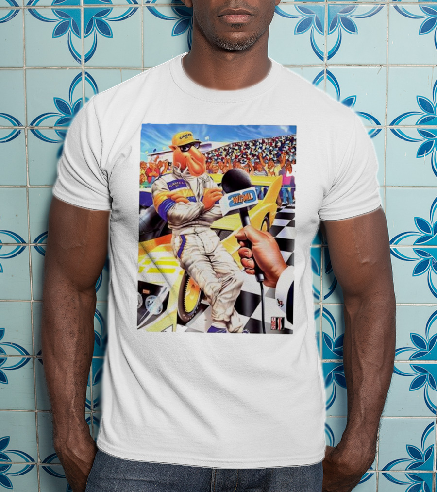 Camel GT Racing Driver Interview Checkered Flag Scene T-Shirt