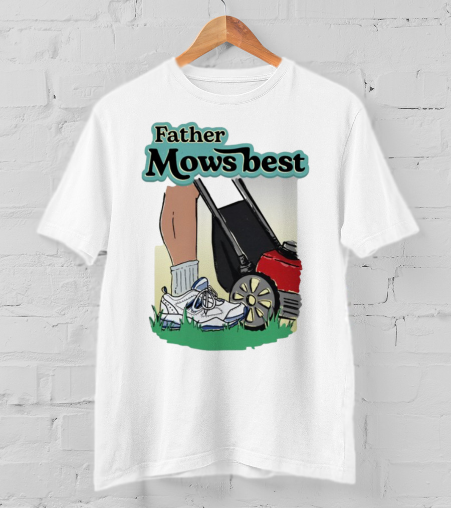 Father Mows Best Emotionalclub Lawn Mower Sneaker Style T-Shirt