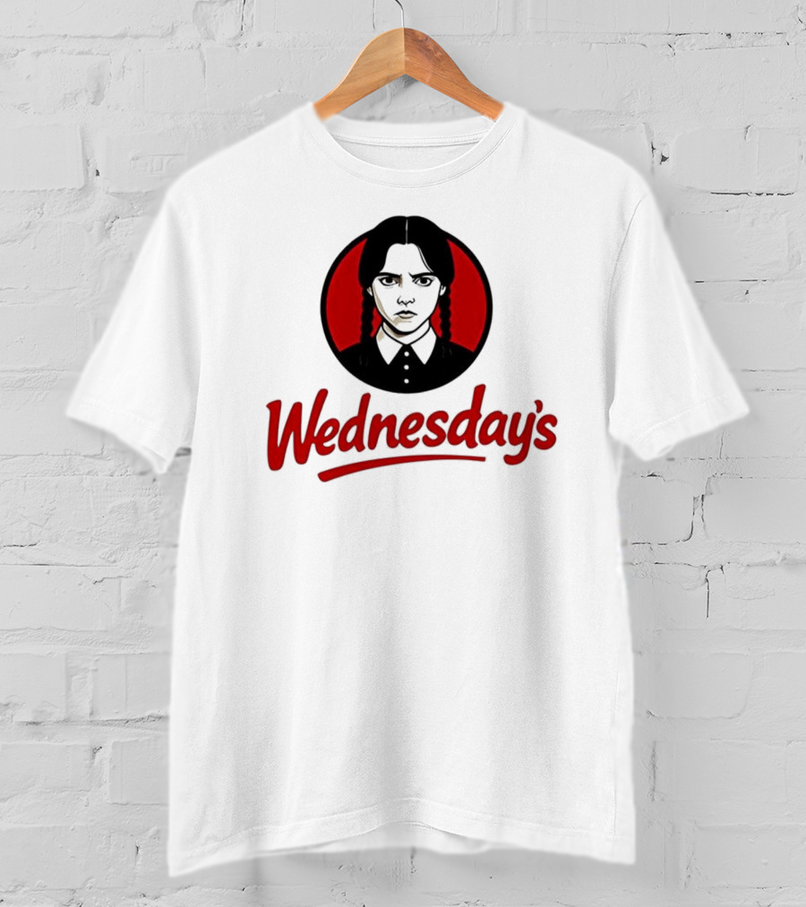 Jenna Ortega Wednesday's Parody Red Circle Graphic T-Shirt