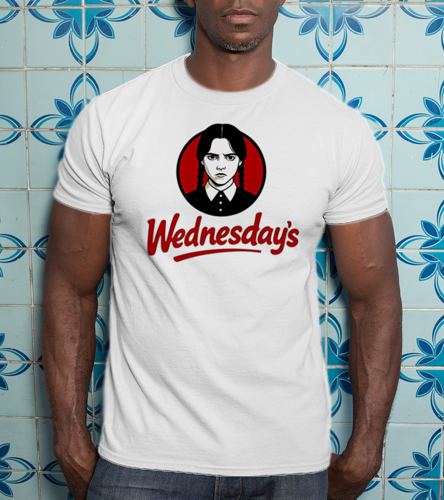Jenna Ortega Wednesday's Parody Red Circle Graphic T-Shirt