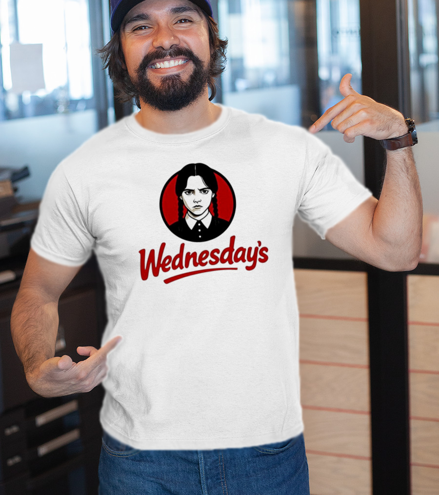 Jenna Ortega Wednesday's Parody Red Circle Graphic T-Shirt