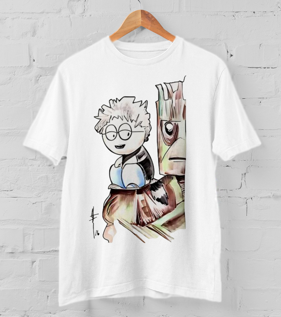 Kyle Broflovski And Groot Cartoon Mashup Fan Art South Park Guardians Of The Galaxy Crossover T-Shirt