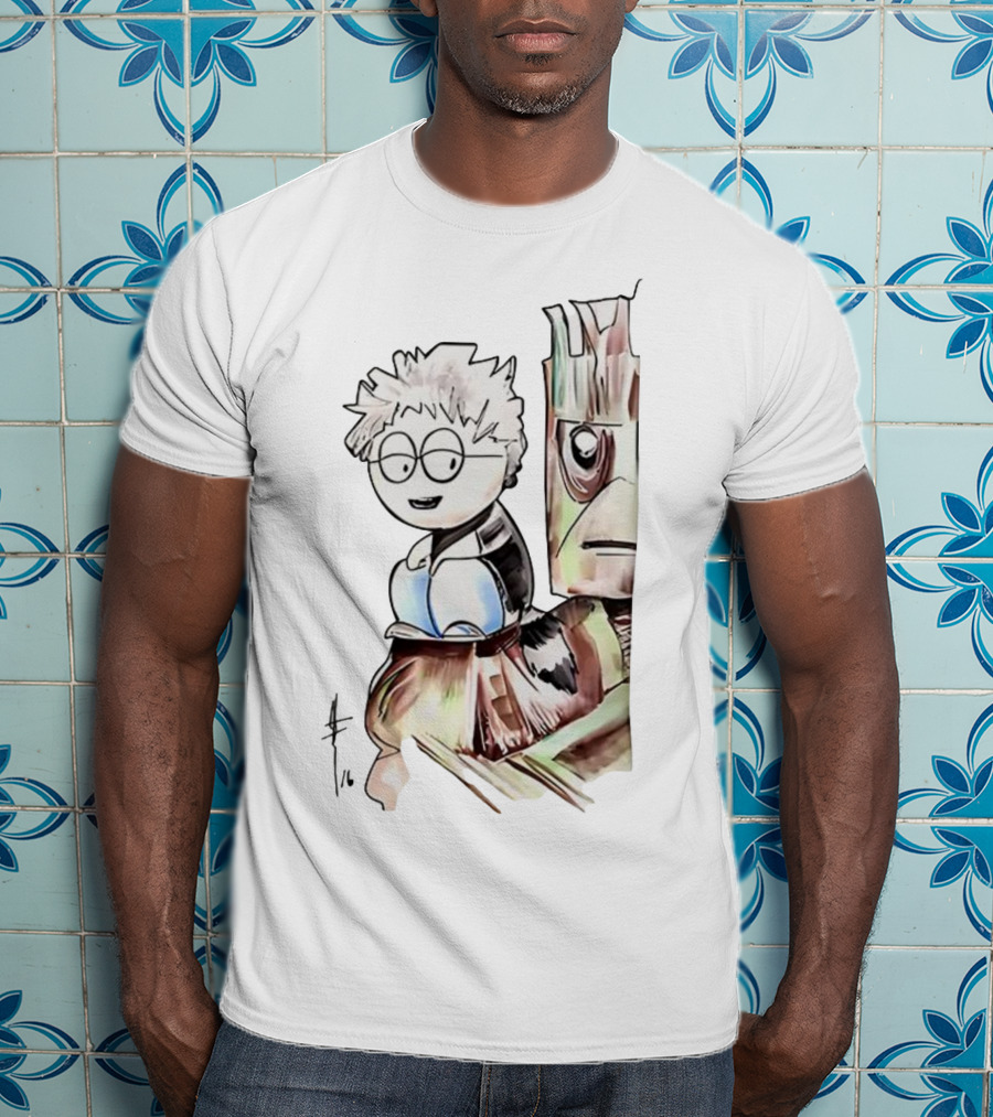 Kyle Broflovski And Groot Cartoon Mashup Fan Art South Park Guardians Of The Galaxy Crossover T-Shirt