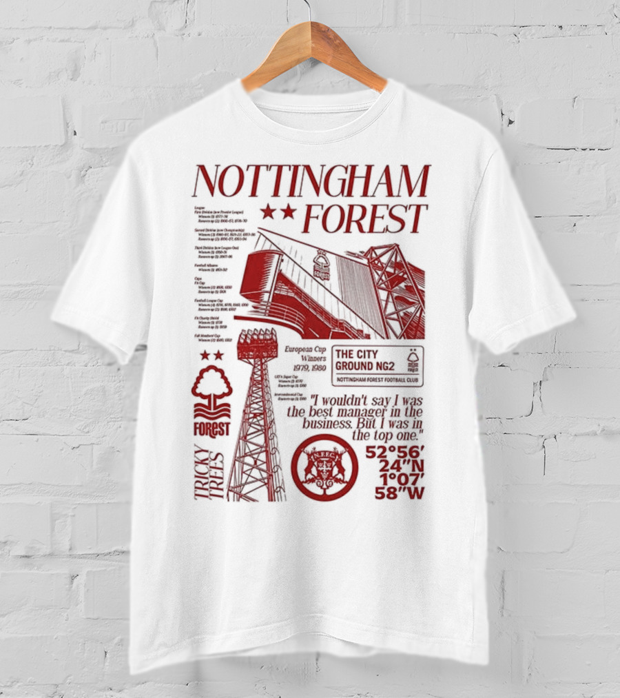 Nottingham Forest Premier League City Ground Nottinghamshire Football Club T-Shirt