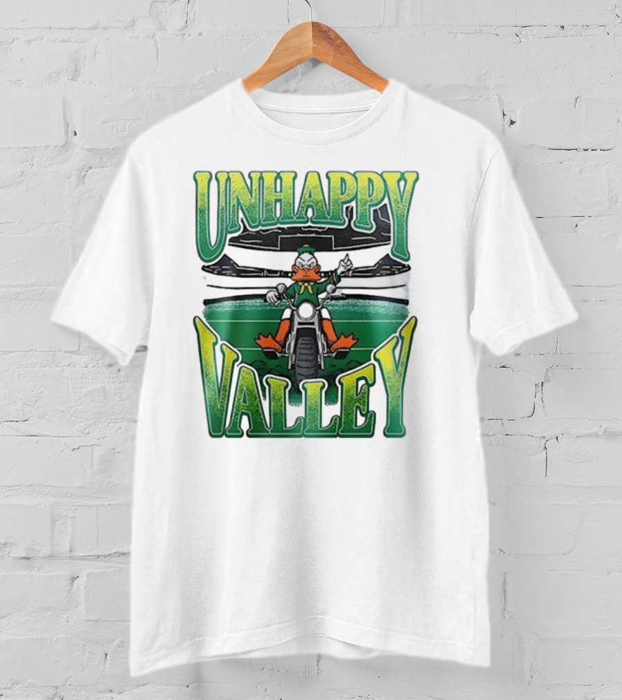 Oregon Ducks Unhappy Valley Mascot Motorcycle Rider T-Shirt