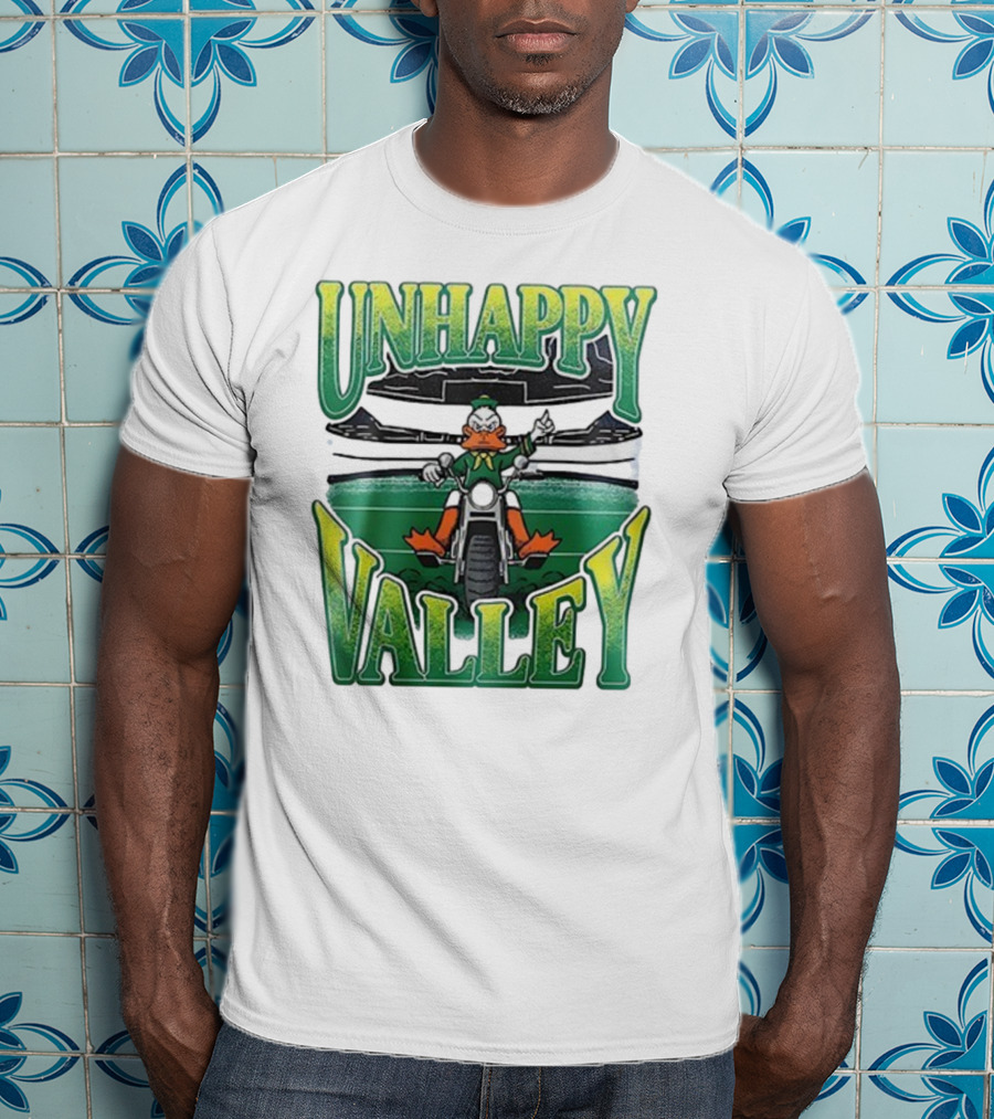 Oregon Ducks Unhappy Valley Mascot Motorcycle Rider T-Shirt