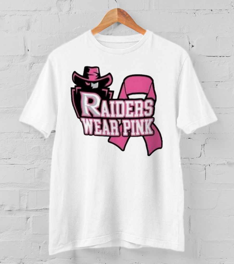 Raiders Wear Pink Breast Cancer Awareness Power Ribbon T-Shirt