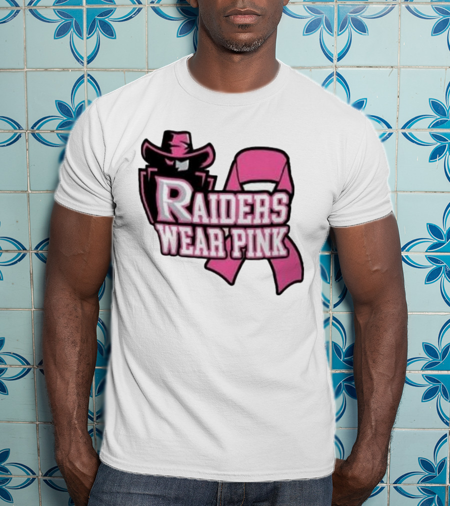 Raiders Wear Pink Breast Cancer Awareness Power Ribbon T-Shirt