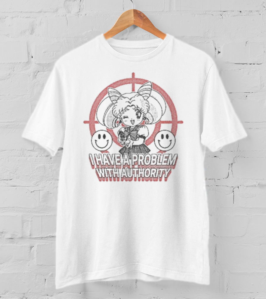 I Have A Problem With Authority Cat Ears Target Paws T-Shirt