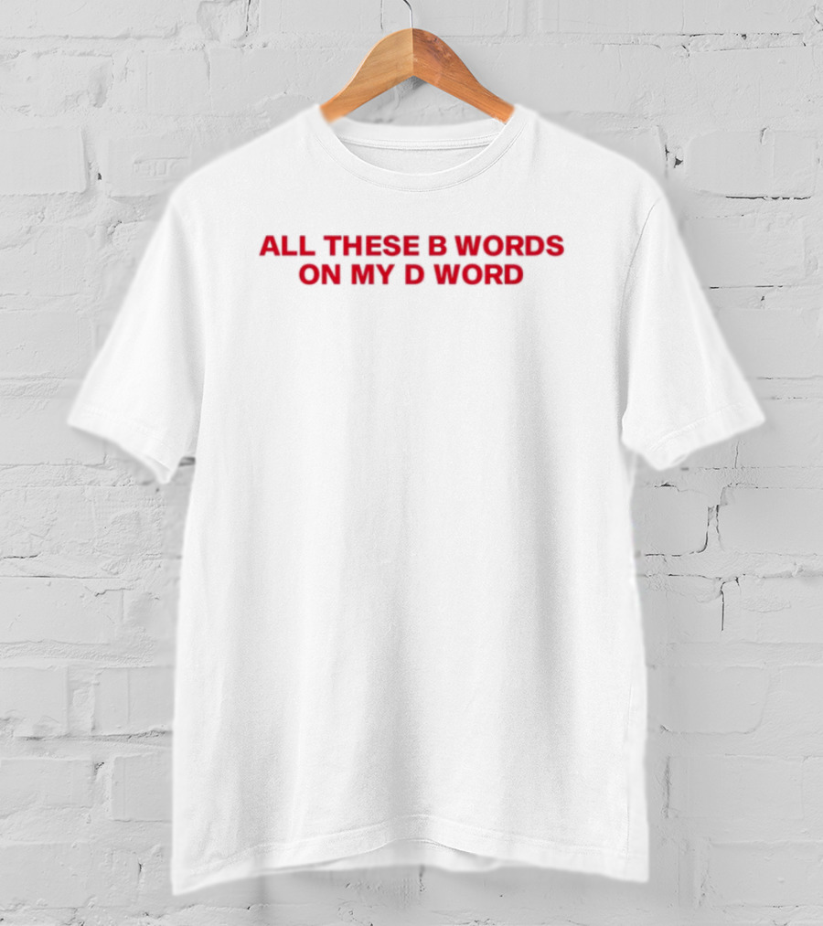 All These B Words On My D Word Funny Phrase T-Shirt