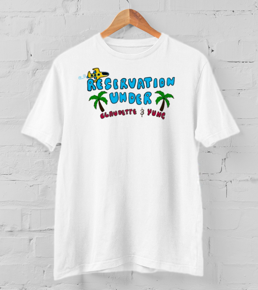 Reservation Under Claudette Yung Beach Beds Tropical Vacation T-Shirt