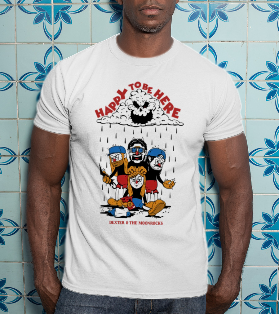 Dexter & The Moonrocks Happy To Be Here Blue And Red Outfits T-Shirt