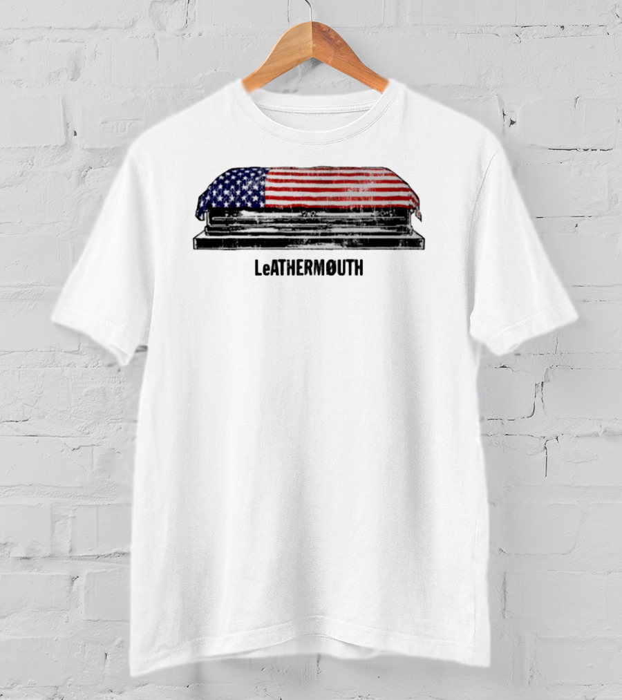 Leathermouth American Flag Coffin T-Shirt