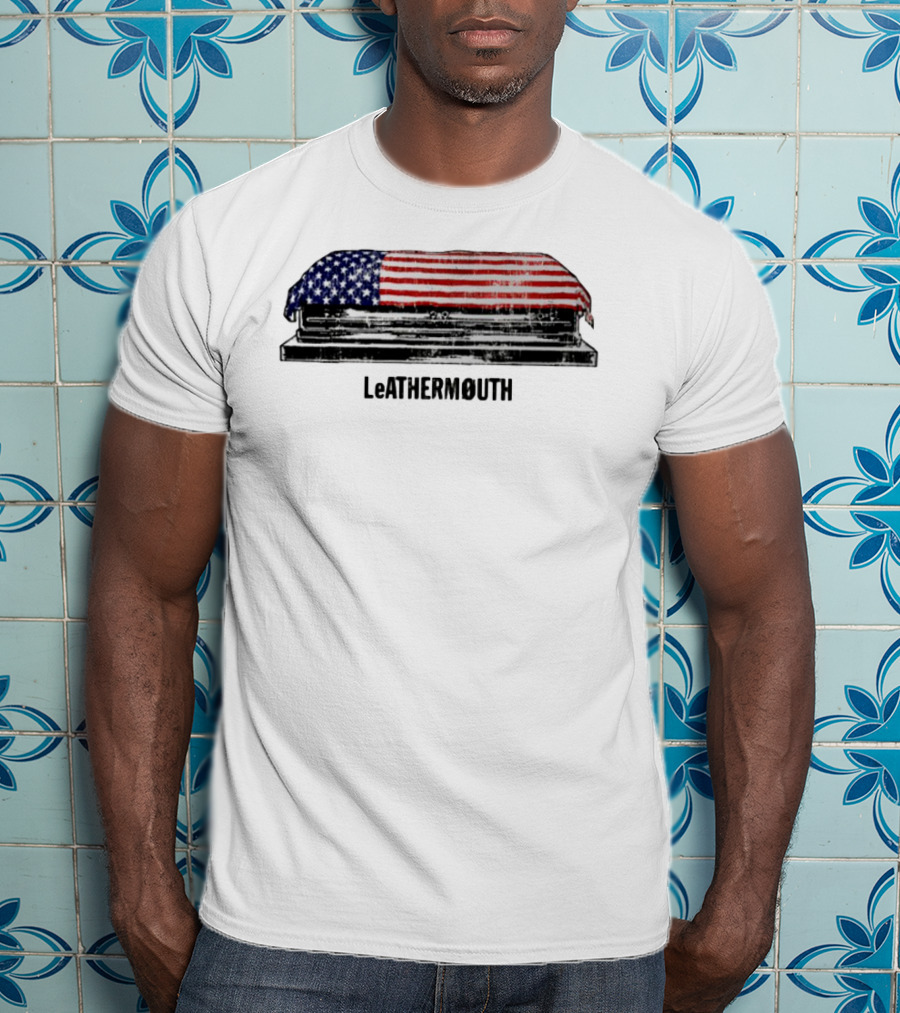 Leathermouth American Flag Coffin T-Shirt