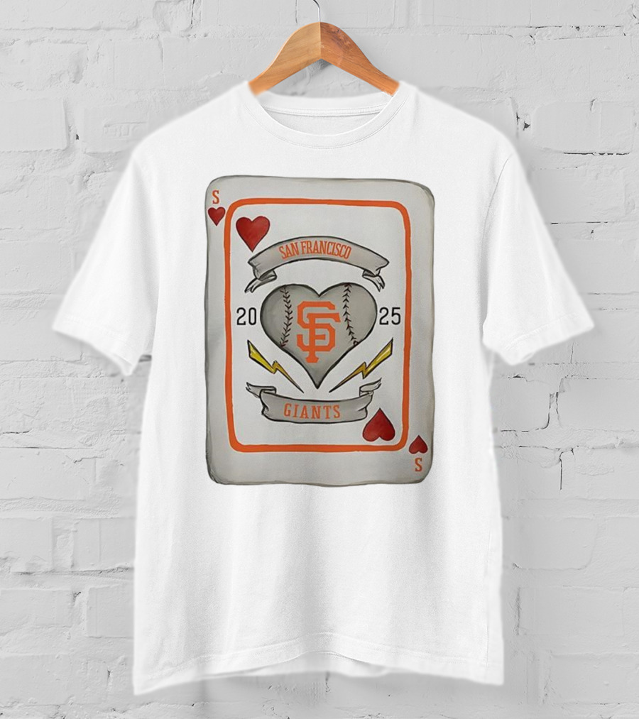 San Francisco Giants Baseball Card Heart 2025 Tiny Turnip Collaboration T-Shirt
