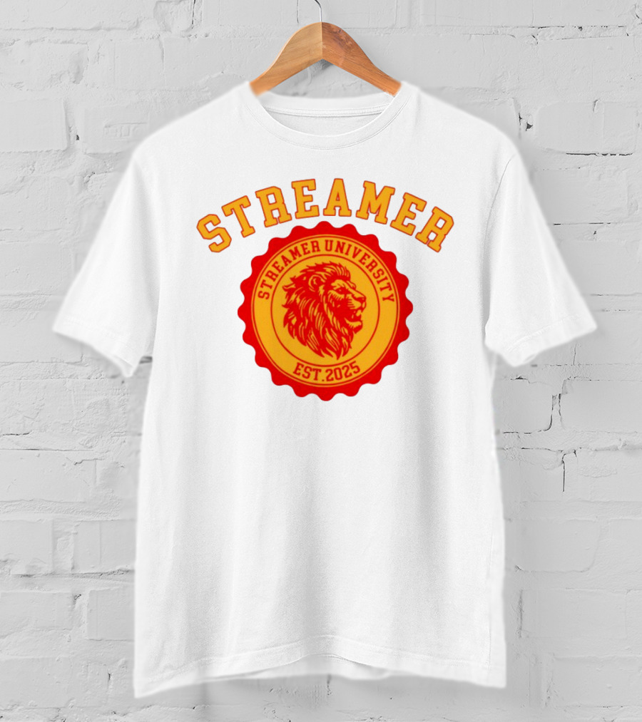 Streamer University Est 2025 Lion Emblem T-Shirt