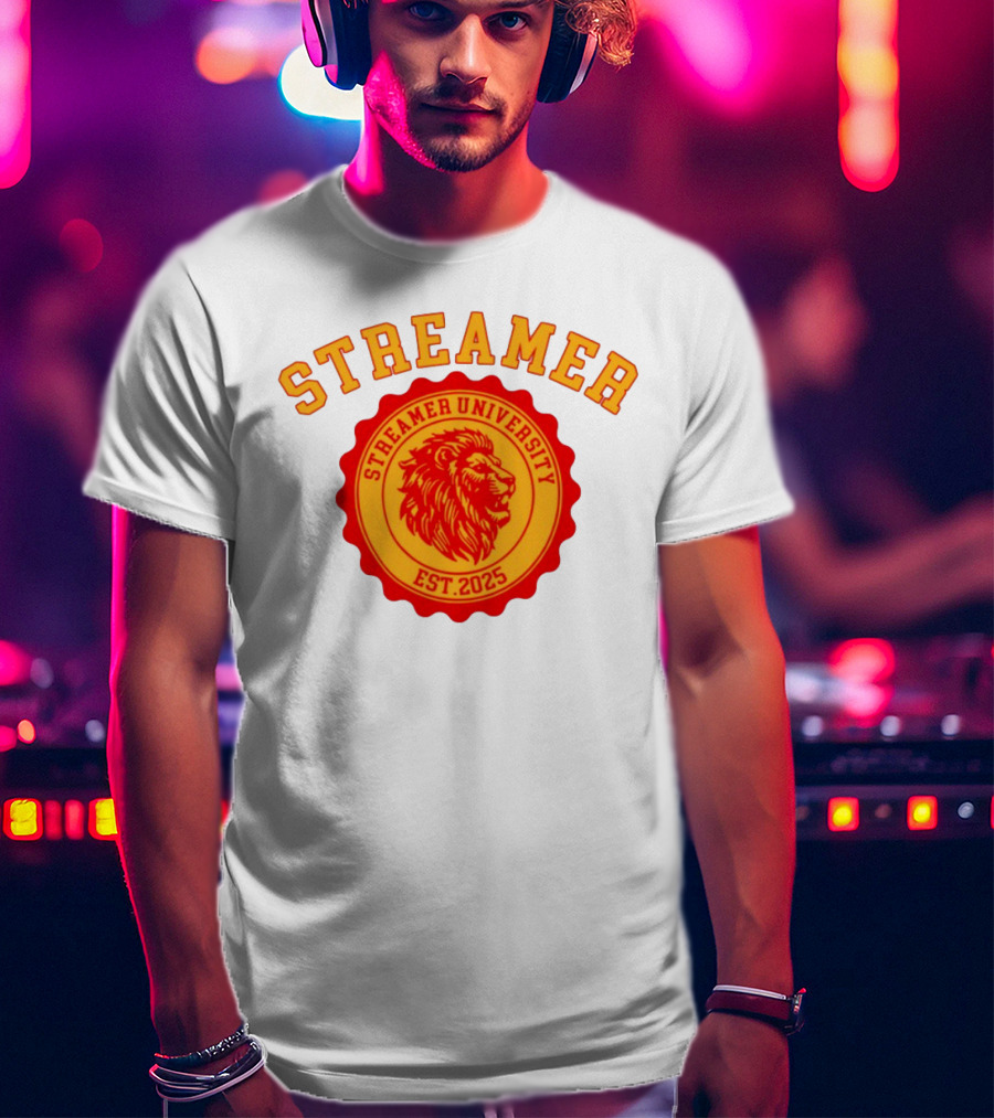 Streamer University Est 2025 Lion Emblem T-Shirt
