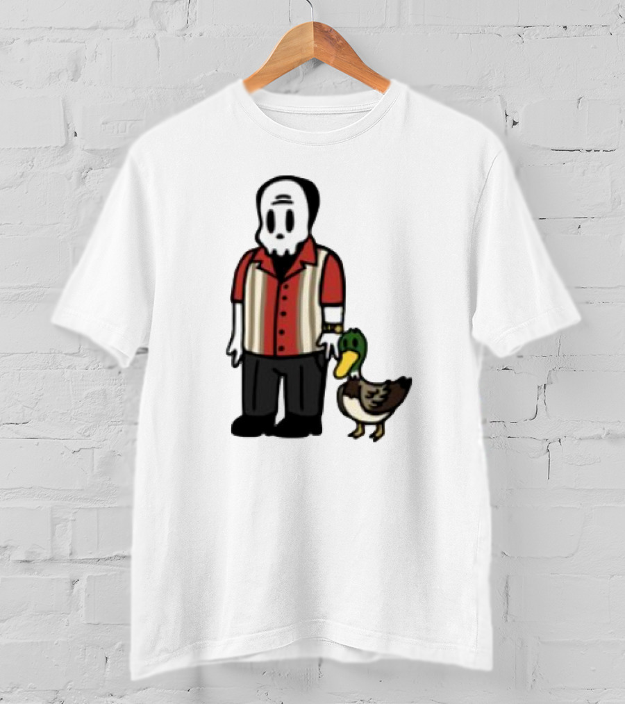 Warren Lotas Skull Character With Duck Companion Bowling Style Outfit T-Shirt