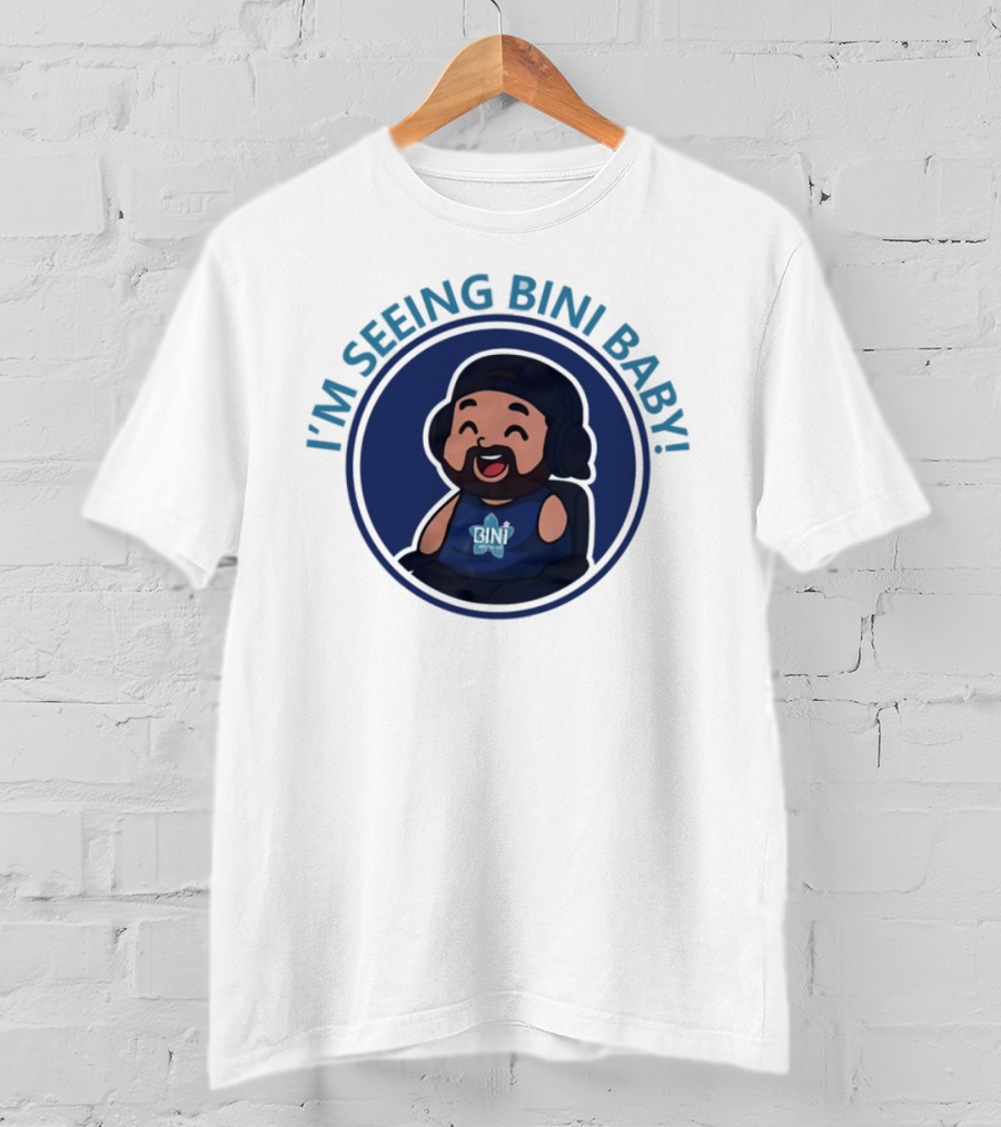 1Armreacts I'm Seeing Bini Baby Cartoon Character With Headphones And Star T-Shirt