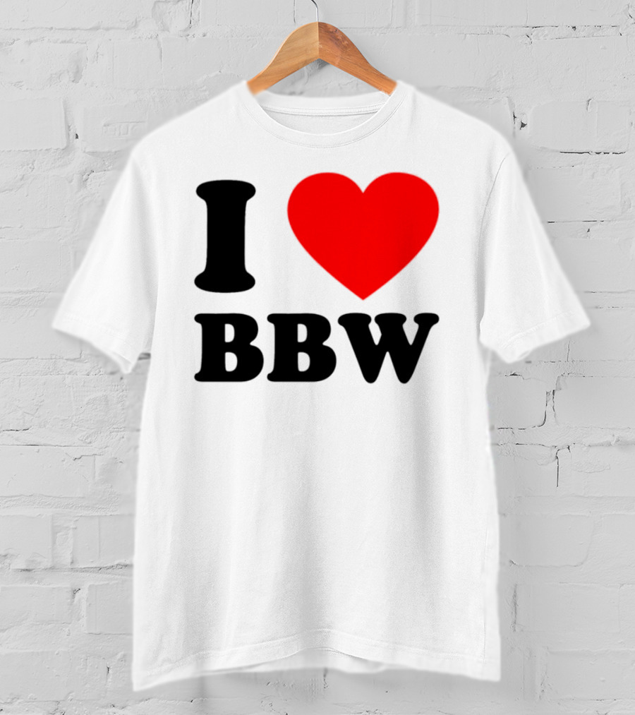 I Love BBW Heart Symbol Statement T-Shirt
