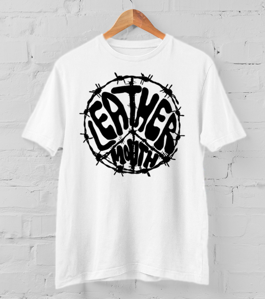Leathermouth Barbed Wire Peace Symbol Grunge Aesthetic T-Shirt