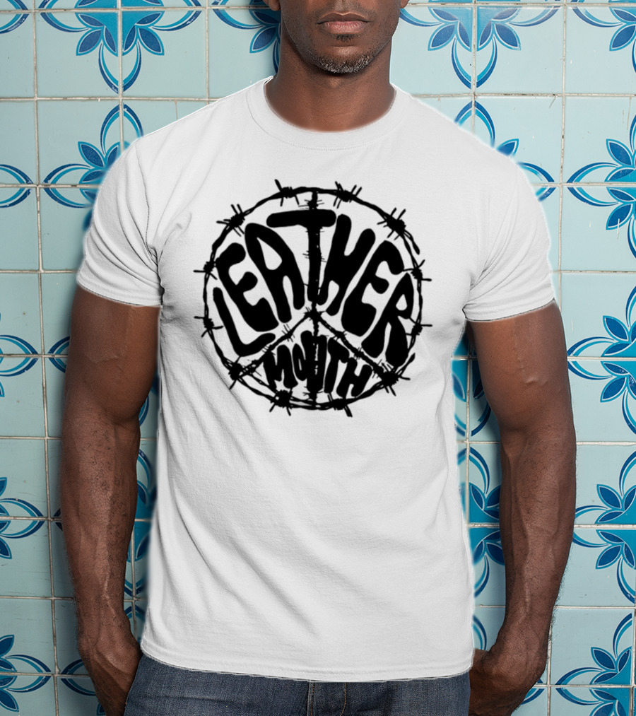 Leathermouth Barbed Wire Peace Symbol Grunge Aesthetic T-Shirt