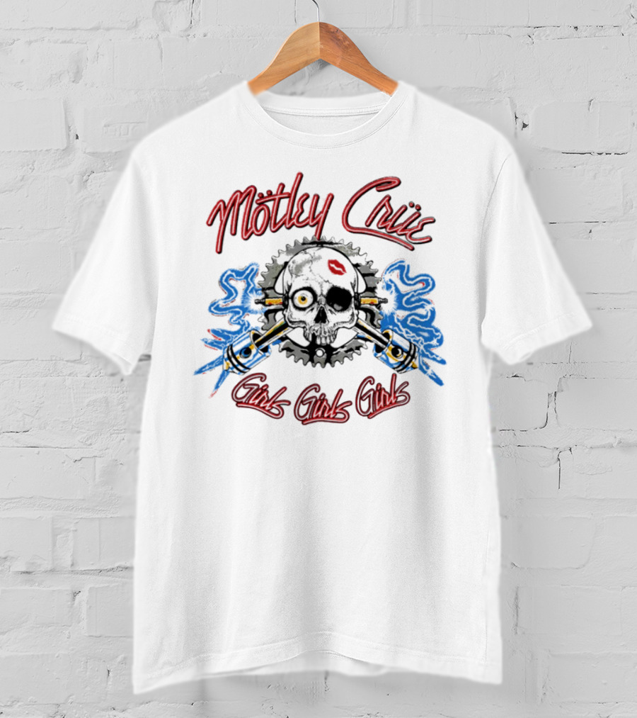 Mötley Crüe Vintage Spark Plug Girls Girls Girls T-Shirt