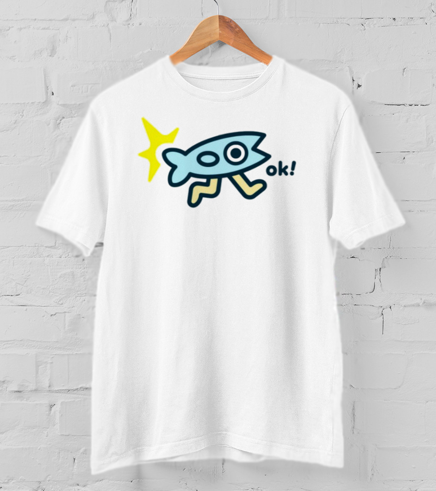 Oksuperday Fish With Legs And Star Icon Ok T-Shirt