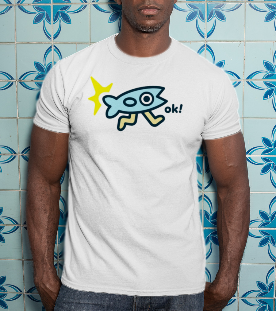 Oksuperday Fish With Legs And Star Icon Ok T-Shirt