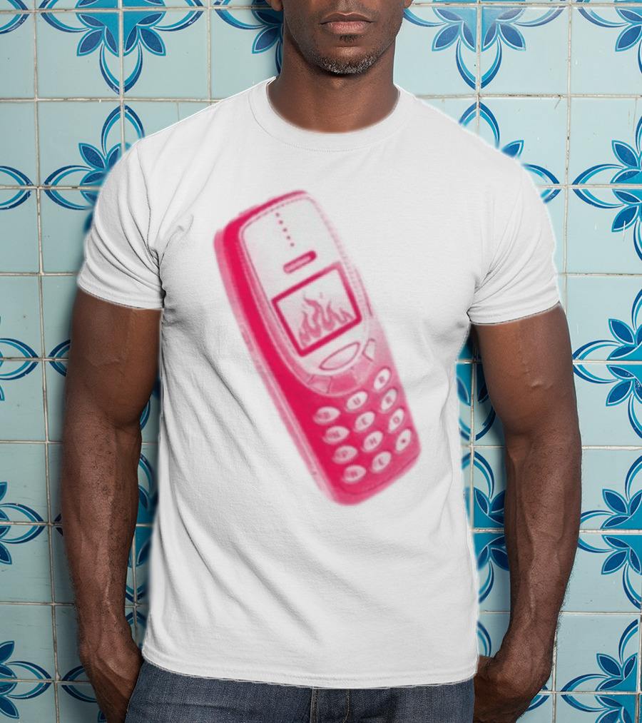 Ben Ellis The Burner Phone Retro Cell Fire Graphic T-Shirt