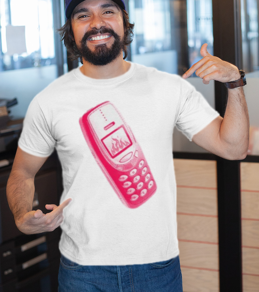Ben Ellis The Burner Phone Retro Cell Fire Graphic T-Shirt