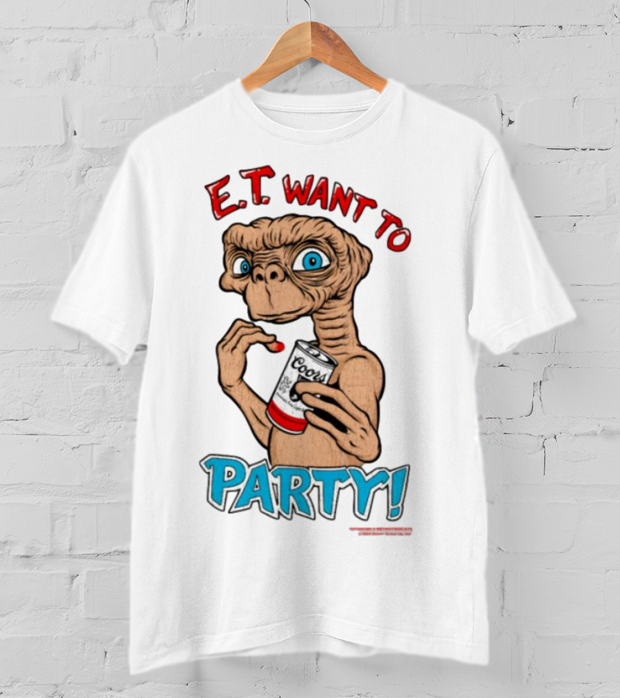 E.T. Want To Party Coors Can T-Shirt