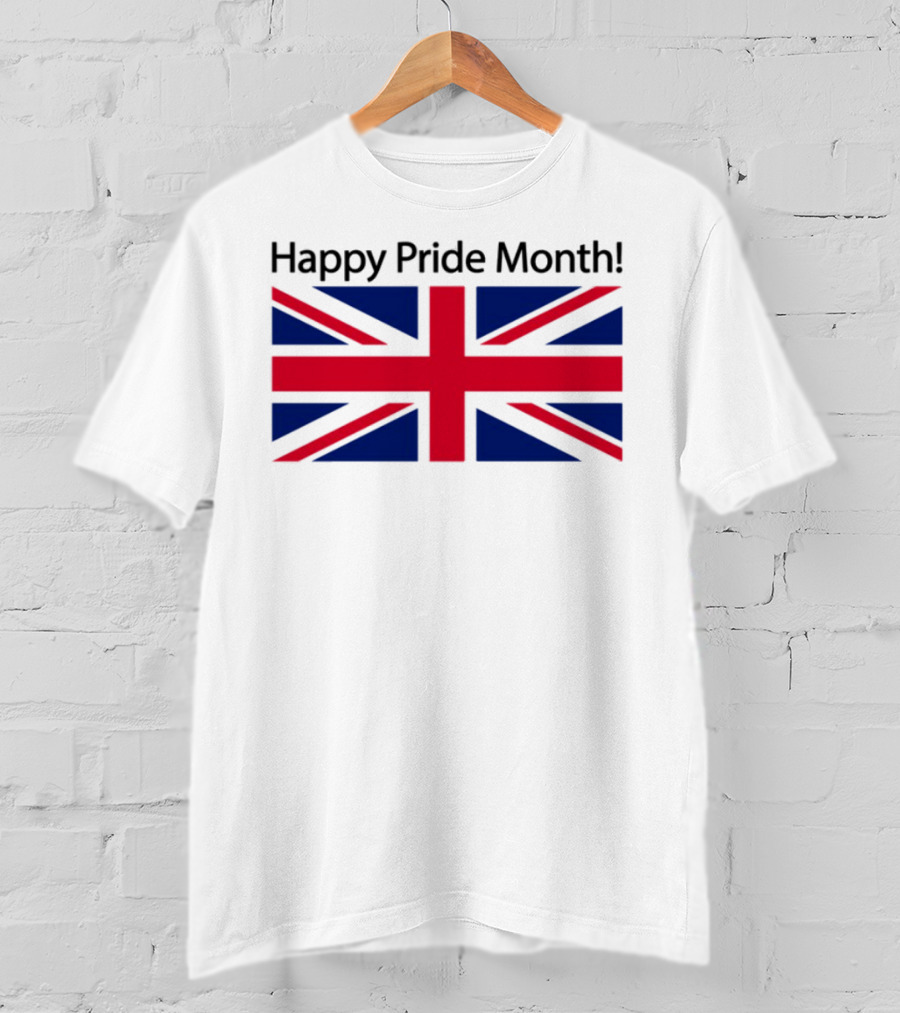 UK Flag Illegalshirts Happy Pride Month American Flag T-Shirt