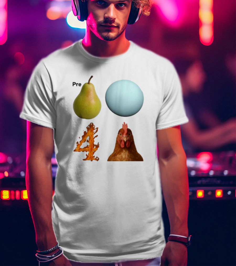 Prepare Pear Sphere Fire Chicken T-Shirt