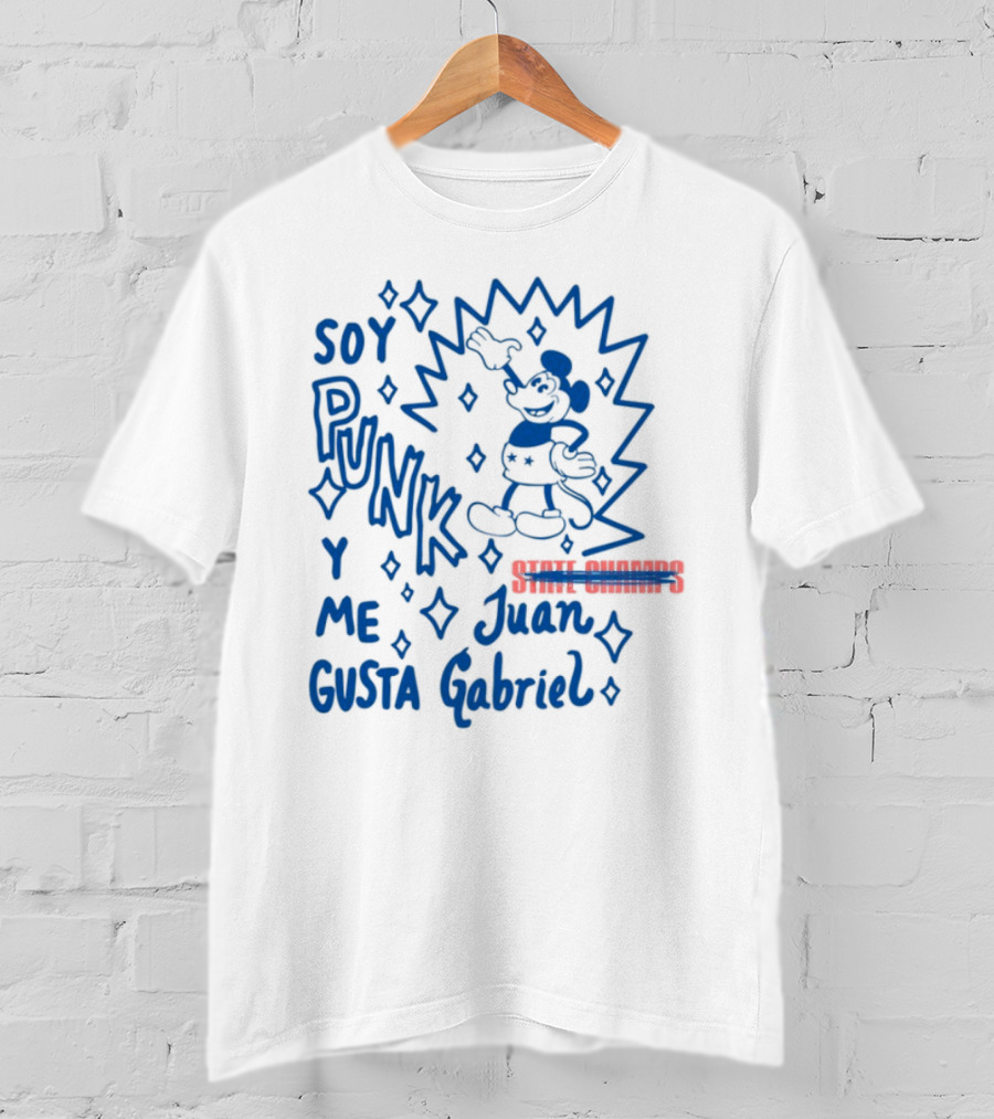 Soy Punk Y Me Gusta Juan Gabriel Sparkling Cartoon Punk Style T-Shirt