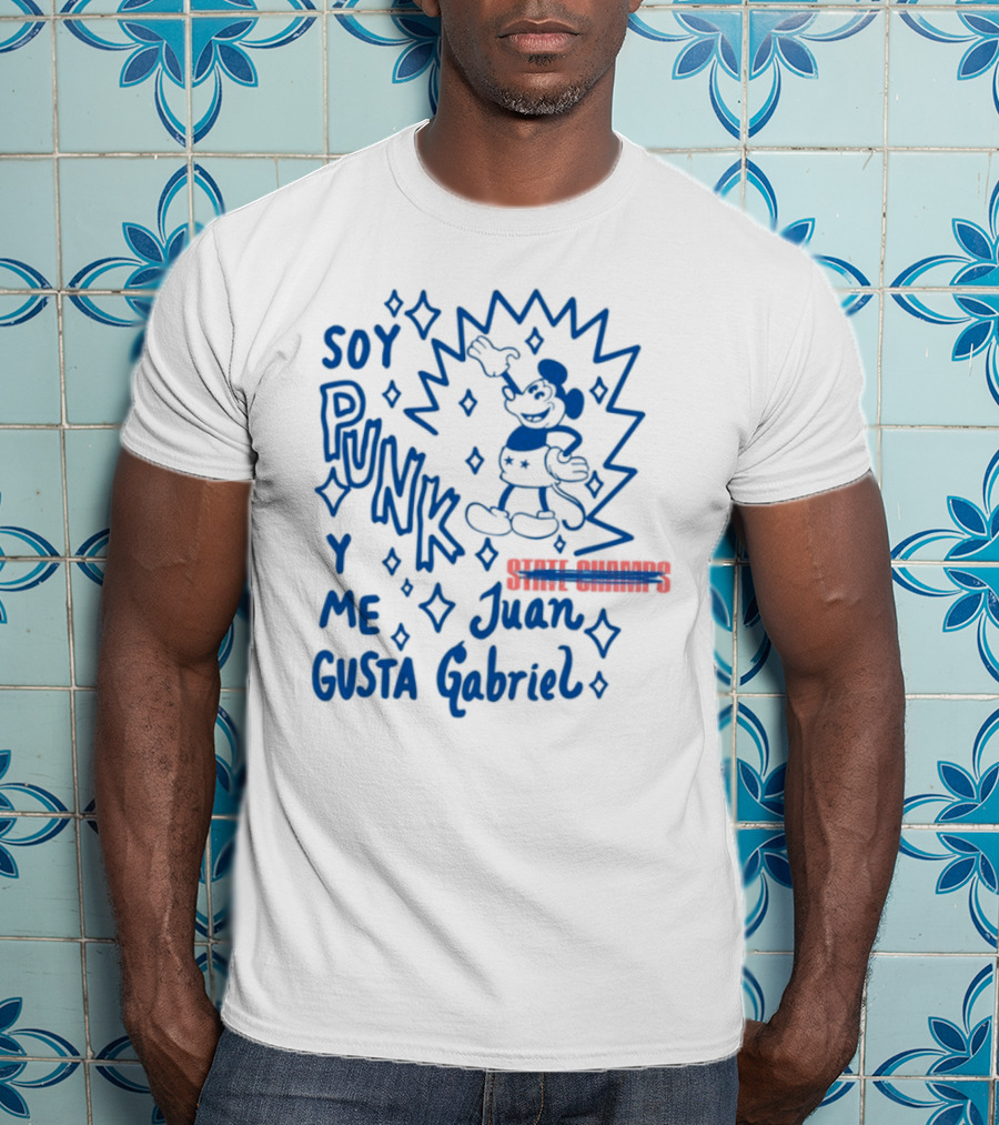 Soy Punk Y Me Gusta Juan Gabriel Sparkling Cartoon Punk Style T-Shirt