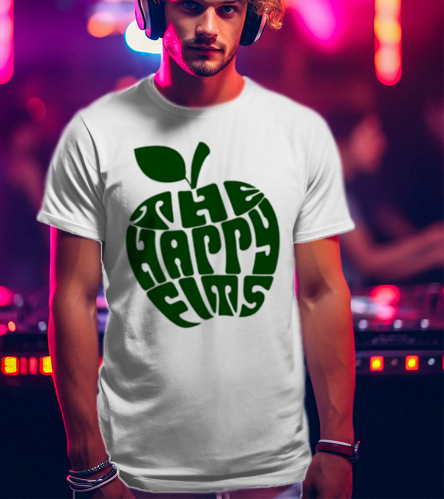 The Happy Fits Green Apple Text Art T-Shirt
