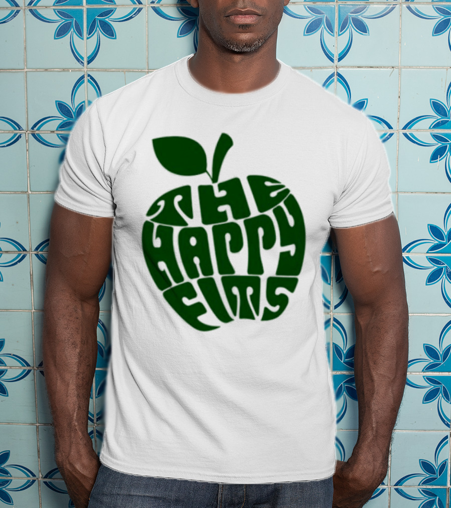 The Happy Fits Green Apple Text Art T-Shirt
